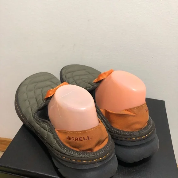 Merrell Moc II Men’s Olive and Orange Quilted Slip-On Shoes Size 9 - Picture 8 of 12